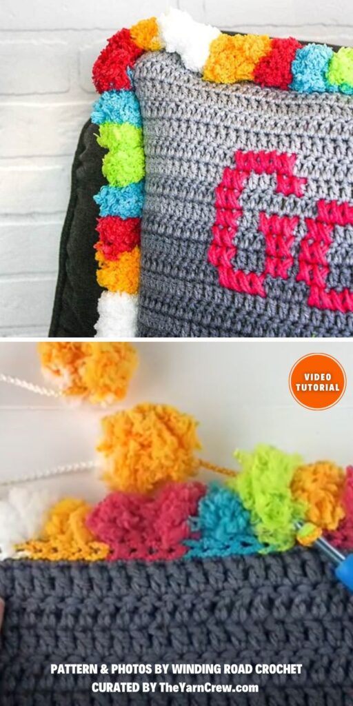 Pom Pom Border - 6 Quick Crochet Pom Pom Border Tutorials For Beginners