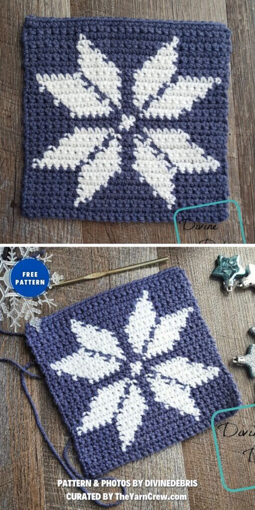 Snowflake Afghan Square - 6 Free Crochet Snowflake Hexagon Patterns