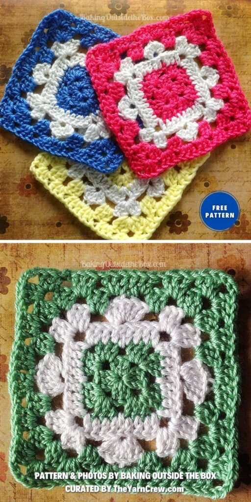 Snowflake on the Square Pattern - 6 Free Crochet Snowflake Hexagon Patterns