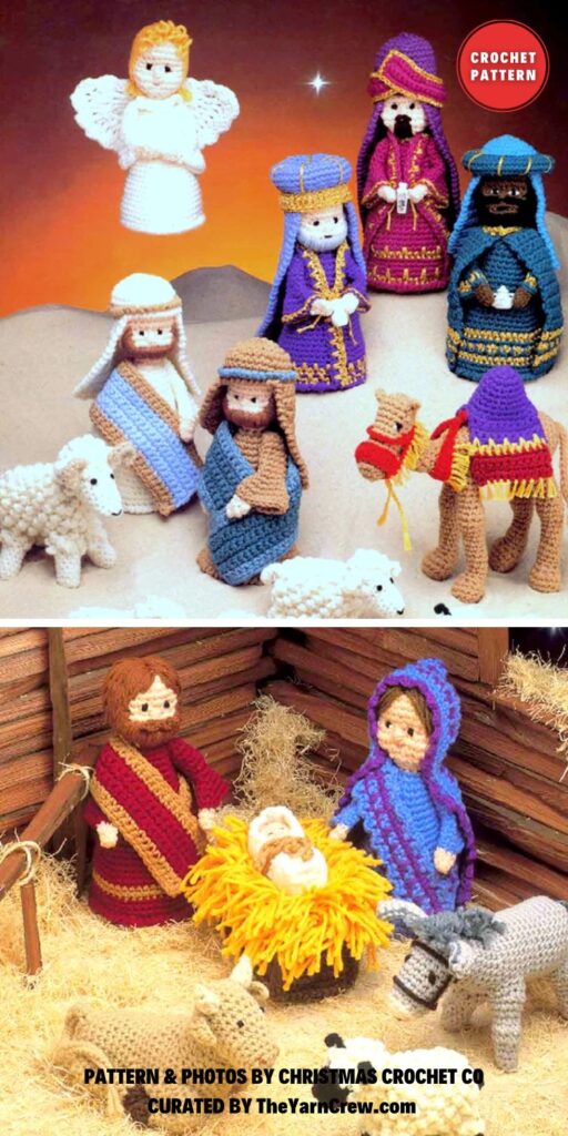 Vintage Crochet Pattern Christmas Nativity - 8 Crochet Amigurumi Christmas Nativity Set Patterns