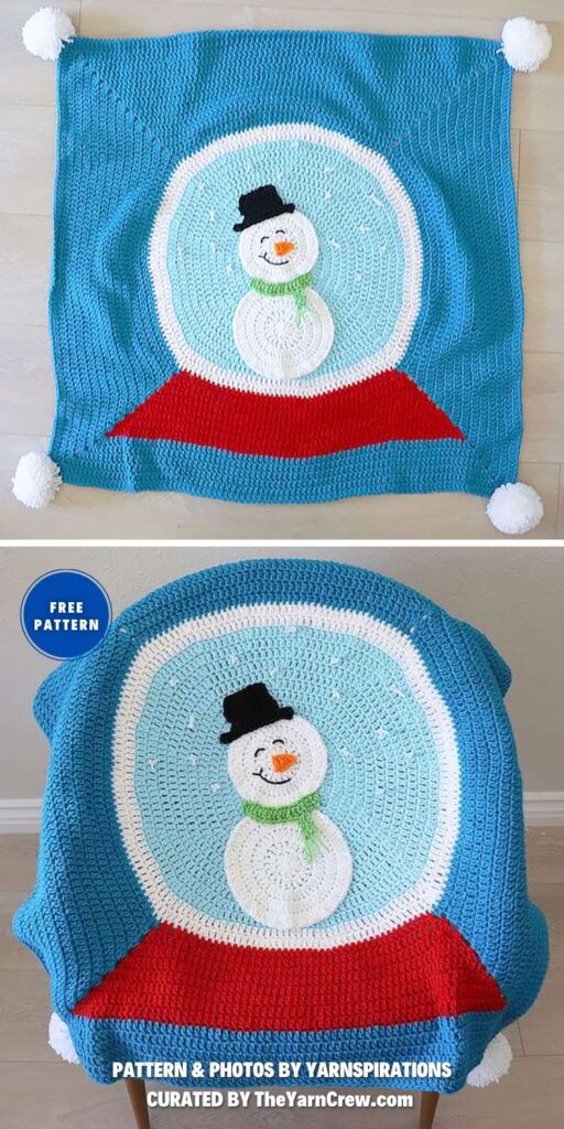 Bernat Snow Globe Blanket - 6 Free Crochet Snow Globe Patterns For Christmas