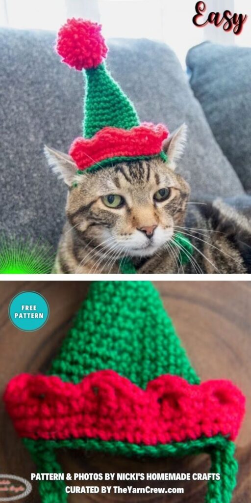 Crochet Cat Elf Hat - 6 Fabulous Crochet Christmas Costumes For Cats