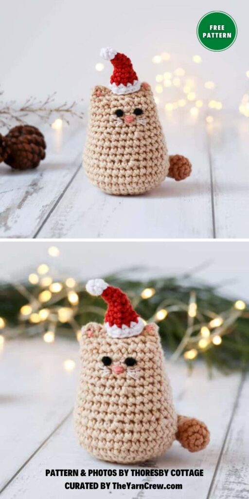 Itty Bitty Kitty Christmas Cat - 6 Crochet Amigurumi Christmas Cat Patterns