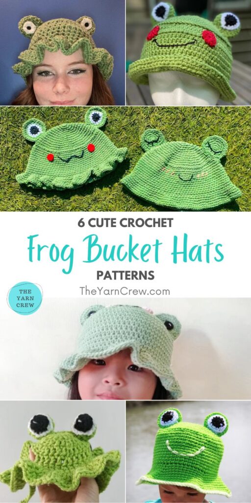 6 Cute Crochet Frog Bucket Hat Patterns PIN 1