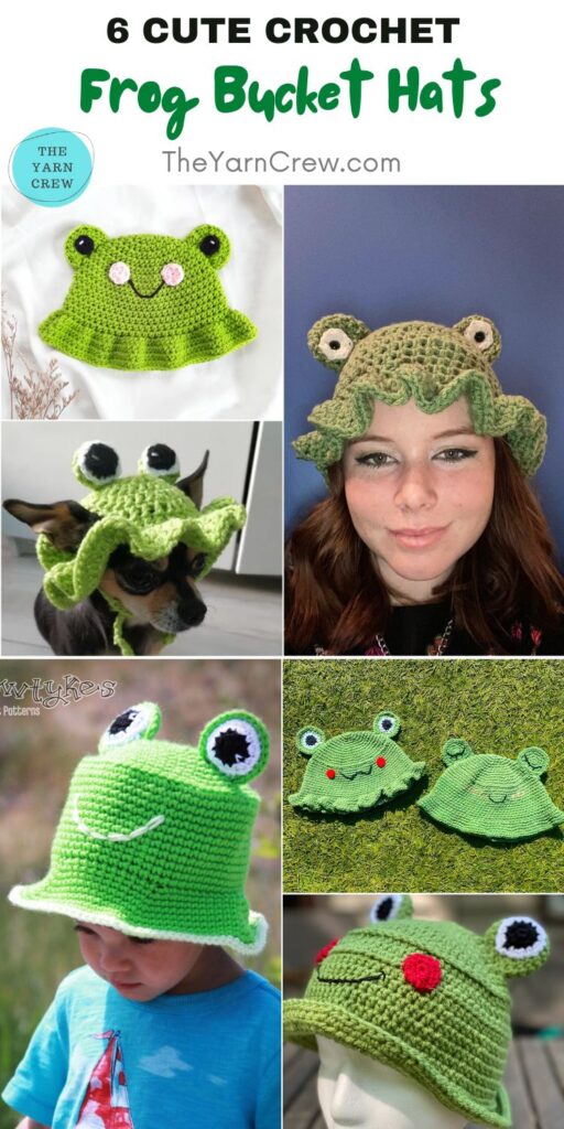 6 Cute Crochet Frog Bucket Hats PIN 2