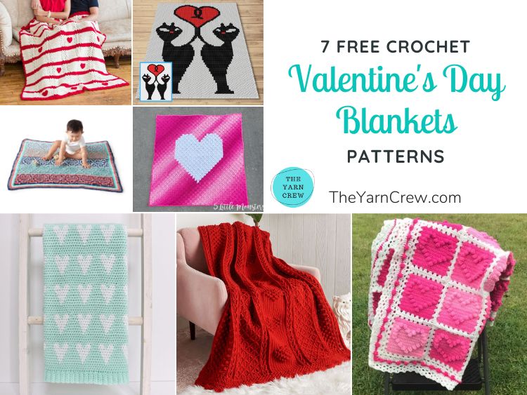 7 Free Crochet Valentine's Day Blanket Patterns FB POSTER