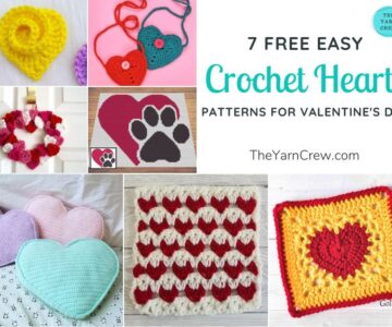 7 Free Easy Crochet Heart Patterns For Valentine's Day FB POSTER