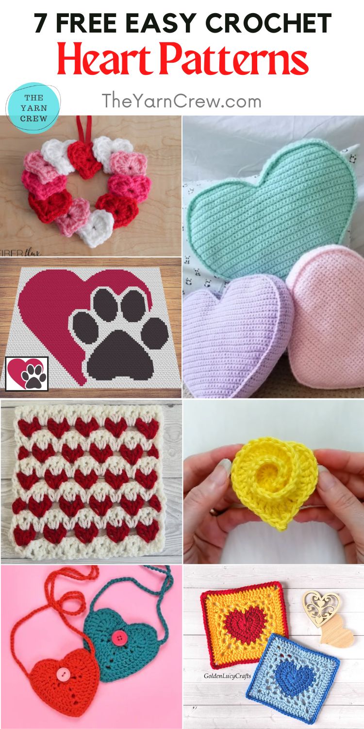7 Free Easy Crochet Heart Patterns For Valentine's Day The Yarn Crew
