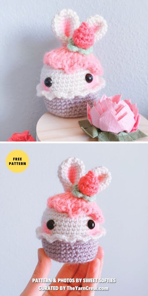Bunny Rabbit Cupcake - 6 Best Free Crochet Bunny Pattern Ideas