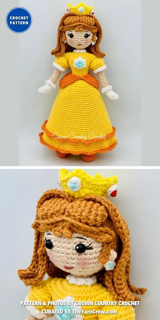 Daisy Princess in Mario Crochet Pattern - 8 Crochet Super Mario Characters Patterns