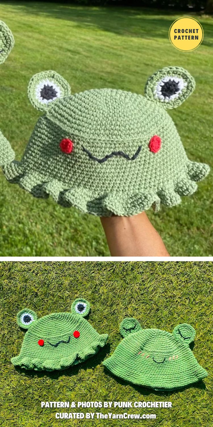 6 Cute Crochet Frog Bucket Hat Patterns The Yarn Crew
