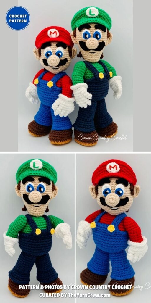 Mario and Luigi Dolls Crochet Pattern - 8 Crochet Super Mario Characters Patterns