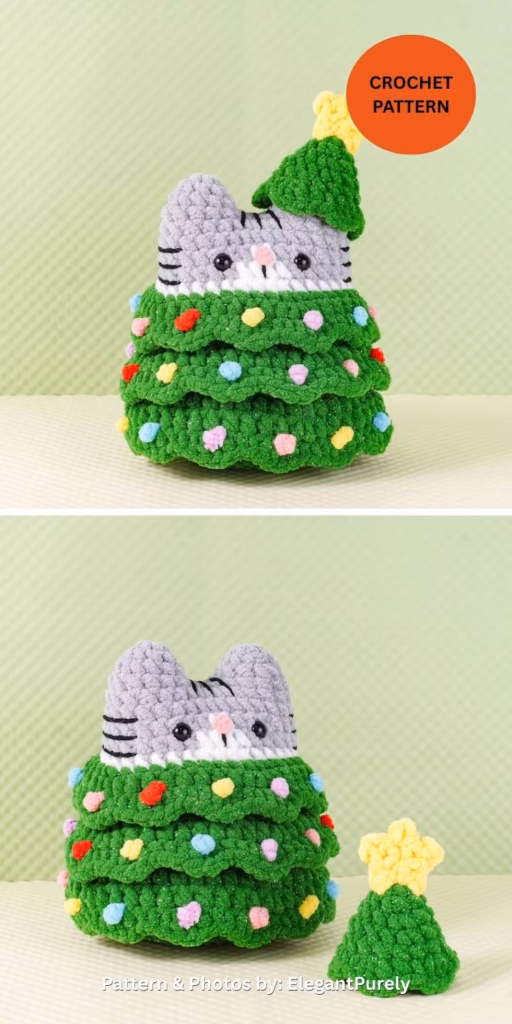 Pine Cat Crochet Pattern - 6 Crochet Amigurumi Christmas Cat Patterns