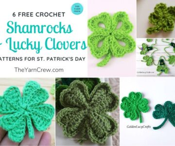 6 Free Crochet Shamrock & Lucky Clover Patterns For St. Patrick's Day FB POSTER