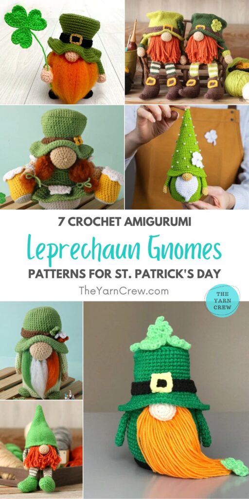 7 Crochet Amigurumi Leprechaun Gnome Patterns For St. Patrick's Day PIN 1