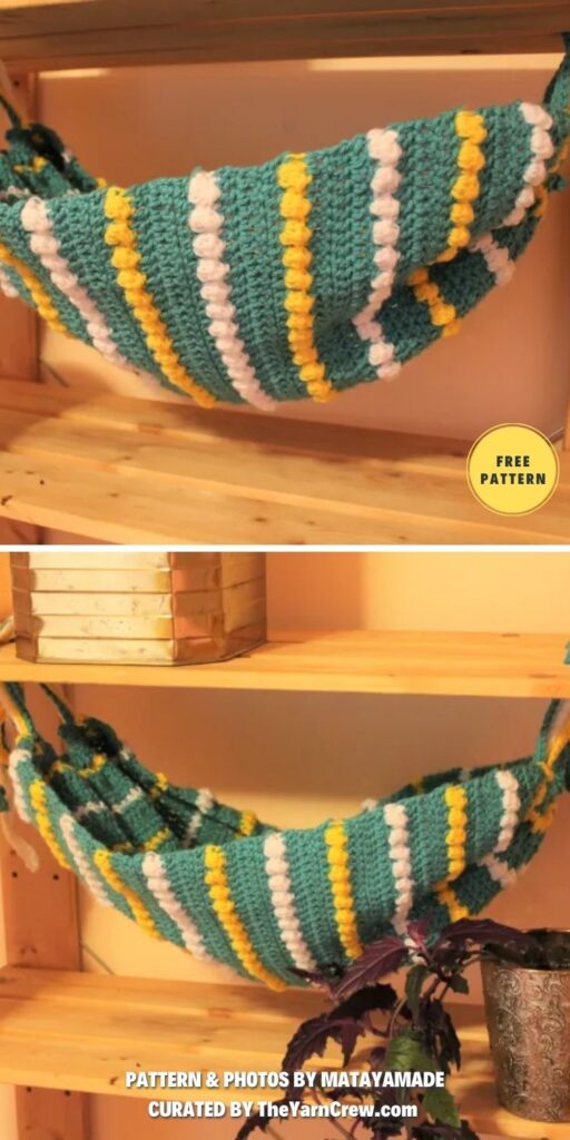 Crochet Cat Hammock - 6 Crochet Toy Storage Hammock Patterns For Your Kid's Playroom