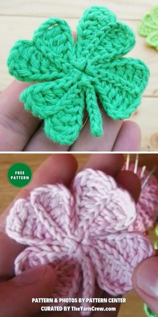 Four-Leaf Clover Crochet Pattern - 6 Free Crochet Shamrock & Lucky Clover Patterns For St. Patrick's Day