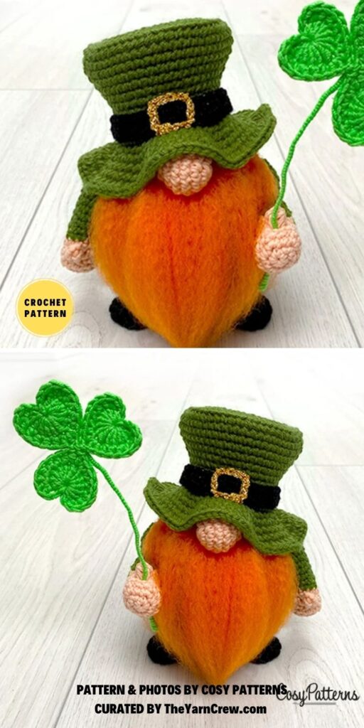 Irish Gnome Patrick Crochet Pattern - 7 Crochet Amigurumi Leprechaun Gnome Patterns For St. Patrick's Day