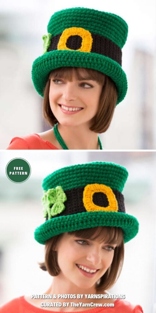 St Patrick’s Day Chapeau Crochet Pattern - 8 Free St. Patrick's Day Party Decor Crochet Patterns