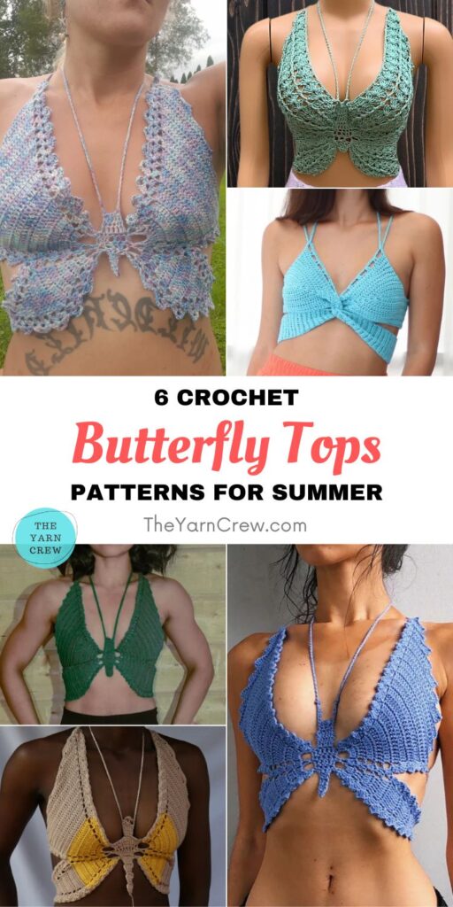 6 Crochet Butterfly Top Patterns For Summer PIN 1
