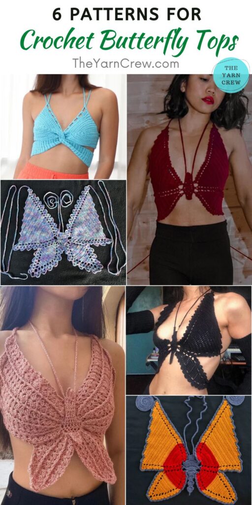 6 Patterns For Crochet Butterfly Tops PIN 2