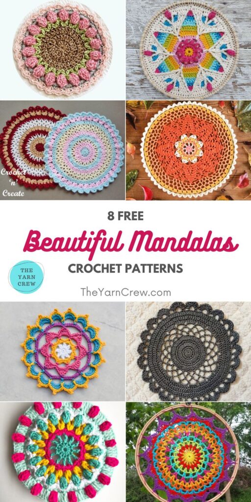 8 Free Beautiful Mandala Crochet Patterns PIN 1