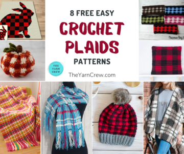8 Free Easy Plaid Crochet Patterns FB POSTER