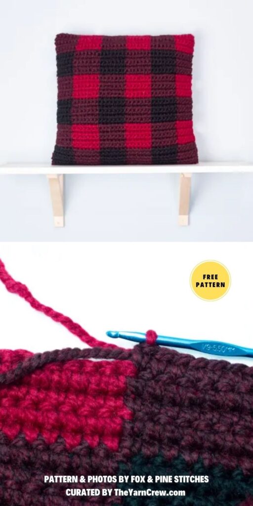 Buffalo Plaid Pillow Crochet Pattern - 8 Free Easy Plaid Crochet Patterns