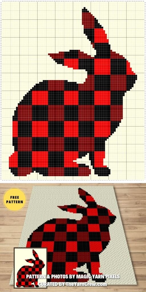 Buffalo Plaid Rabbit Silhouette - 8 Free Easy Plaid Crochet Patterns
