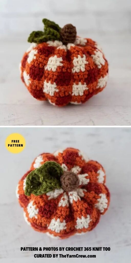 Crochet Plaid Pumpkin - 8 Free Easy Plaid Crochet Patterns