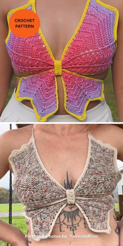 Festival Butterfly Top - 6 Crochet Butterfly Top Patterns For Summer