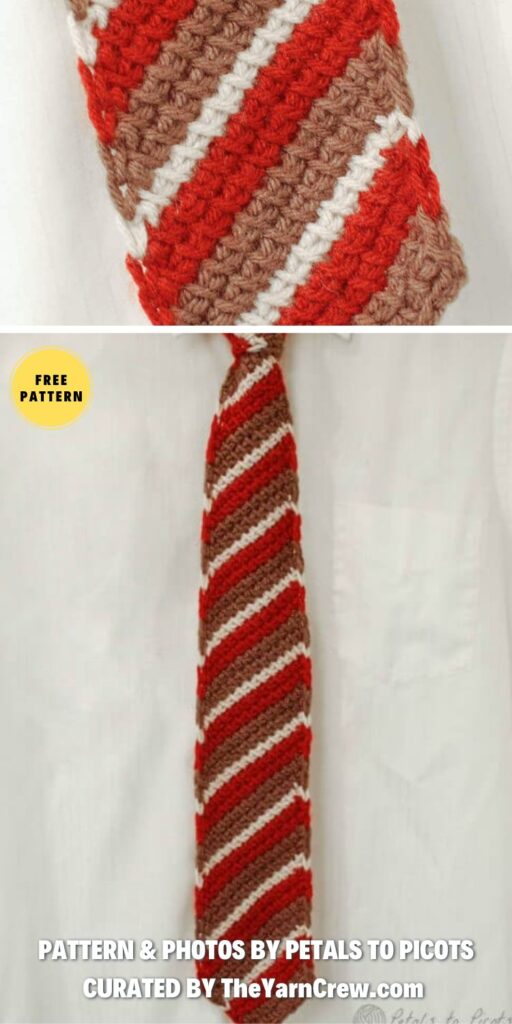 5. Tunisian Crochet Tie for Dad - A Father's Day Surprise_ 6 Free Crochet Neckties Patterns - The Yarn Crew