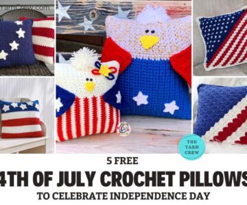 FB POSTER - 5 Free 4th of July Crochet Pillows To Celebrate Independence Day - The Yarn Crew