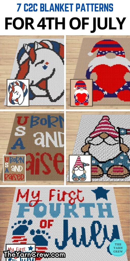 PIN 2 - 7 C2C Blanket Patterns For 4th Of July - The Yarn Crew