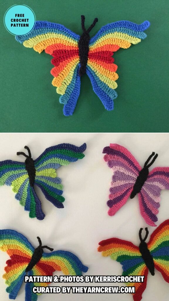 13. Crochet Butterfly Pattern - 15 Free Beautiful And Colorful Crochet Butterflies Patterns - The Yarn Crew