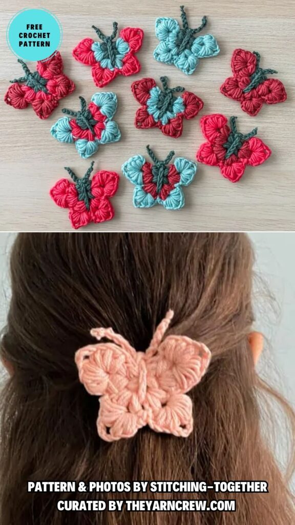 3. Uma Beautiful Butterfly - 15 Free Beautiful And Colorful Crochet Butterflies Patterns - The Yarn Crew