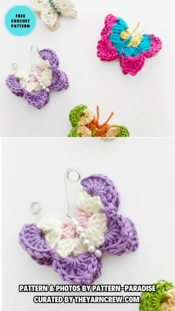 5. FREE CROCHET PATTERN_ BUTTERFLIES - 15 Free Beautiful And Colorful Crochet Butterflies Patterns - The Yarn Crew