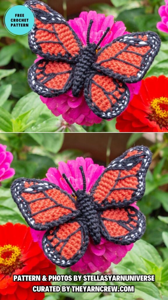 7. BUTTERFLY AMIGURUMI TUTORIAL - 15 Free Beautiful And Colorful Crochet Butterflies Patterns - The Yarn Crew