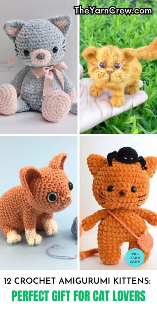 PIN 1 - 12 Crochet Amigurumi Kittens_ Perfect Gift For Cat Lovers - The Yarn Crew
