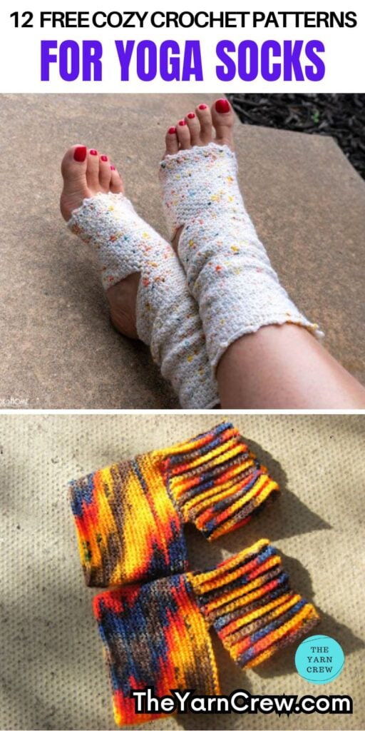 PIN 2 - 12 Free Cozy Crochet Patterns For Yoga Socks - The Yarn Crew