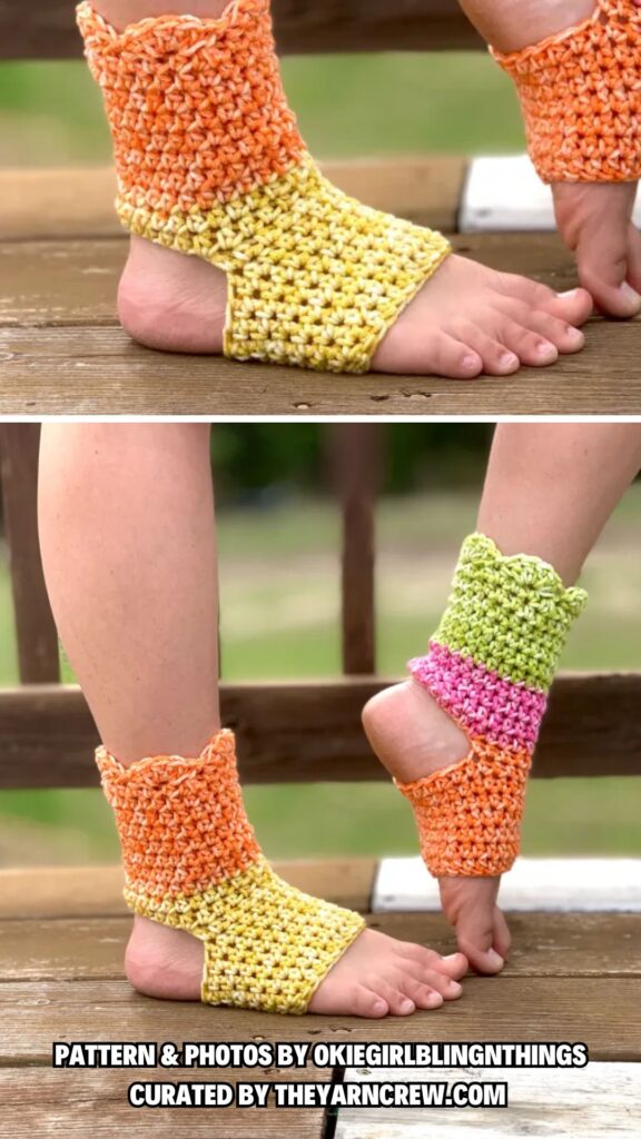 1. Rainbow Stripe Yoga Socks - 12 Easy And Free Crochet Yoga Sock Patterns For Women - The Yarn Crew