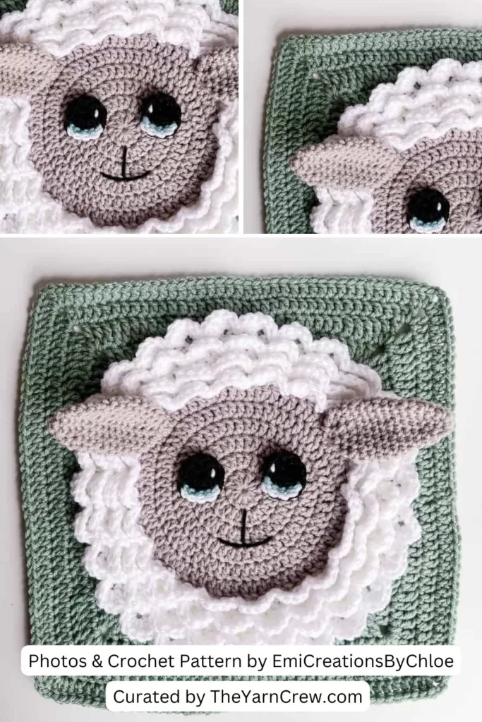 10. Crochet Lamb Pattern free crochet granny square pattern - The Yarn Crew