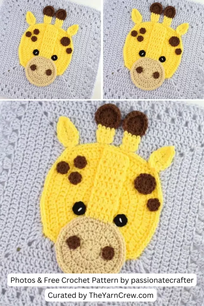 14. Easy crochet giraffe granny square - The Yarn Crew