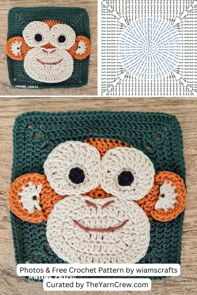 3. Monkey Face Granny Square - The Yarn Crew