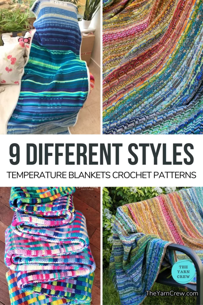 MAIN PIN 1 - 9 Different Styles Temperature Blankets Crochet Patterns - The Yarn Crew