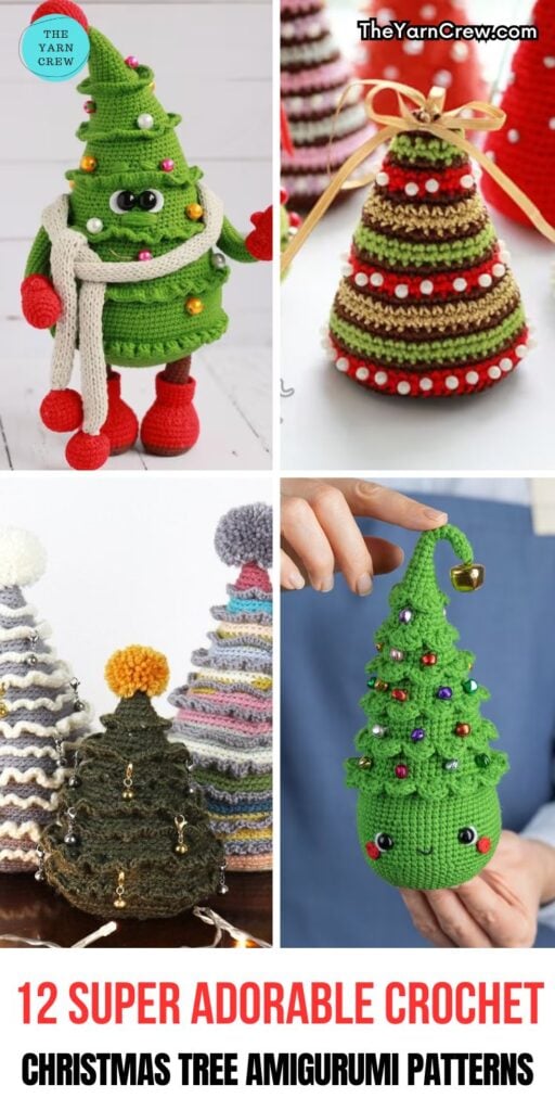PIN 1 - 12 Super Adorable Crochet Christmas Tree Amigurumi Patterns - The Yarn Crew