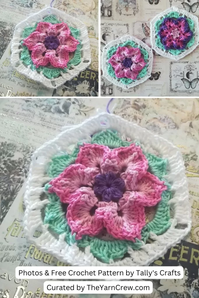 9. Simple Flower Hexagon - The Yarn Crew