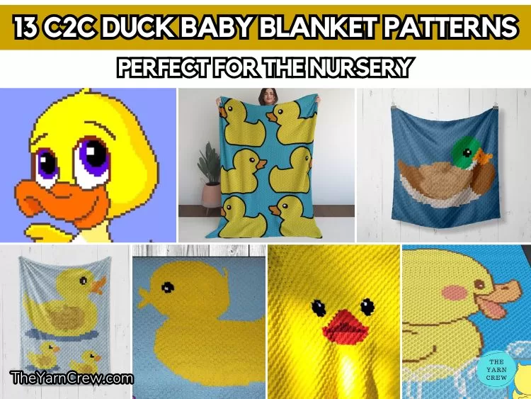 FB POSTER - 13 C2C Duck Baby Blanket Patterns Perfect For The Nursery - The Yarn Crew