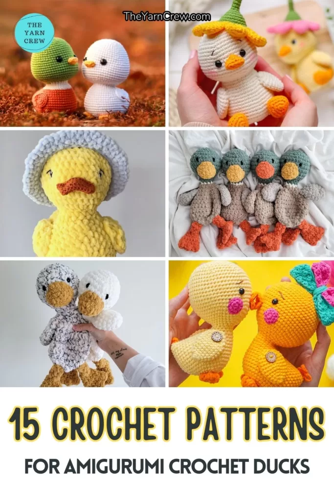 MAIN PIN 2 - 15 Crochet Patterns For Amigurumi Crochet Ducks - The Yarn Crew