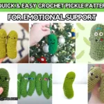 FB POSTER - 13 Quick & Easy Crochet Pickle Patterns For Emotional Support - The Yarn Crew